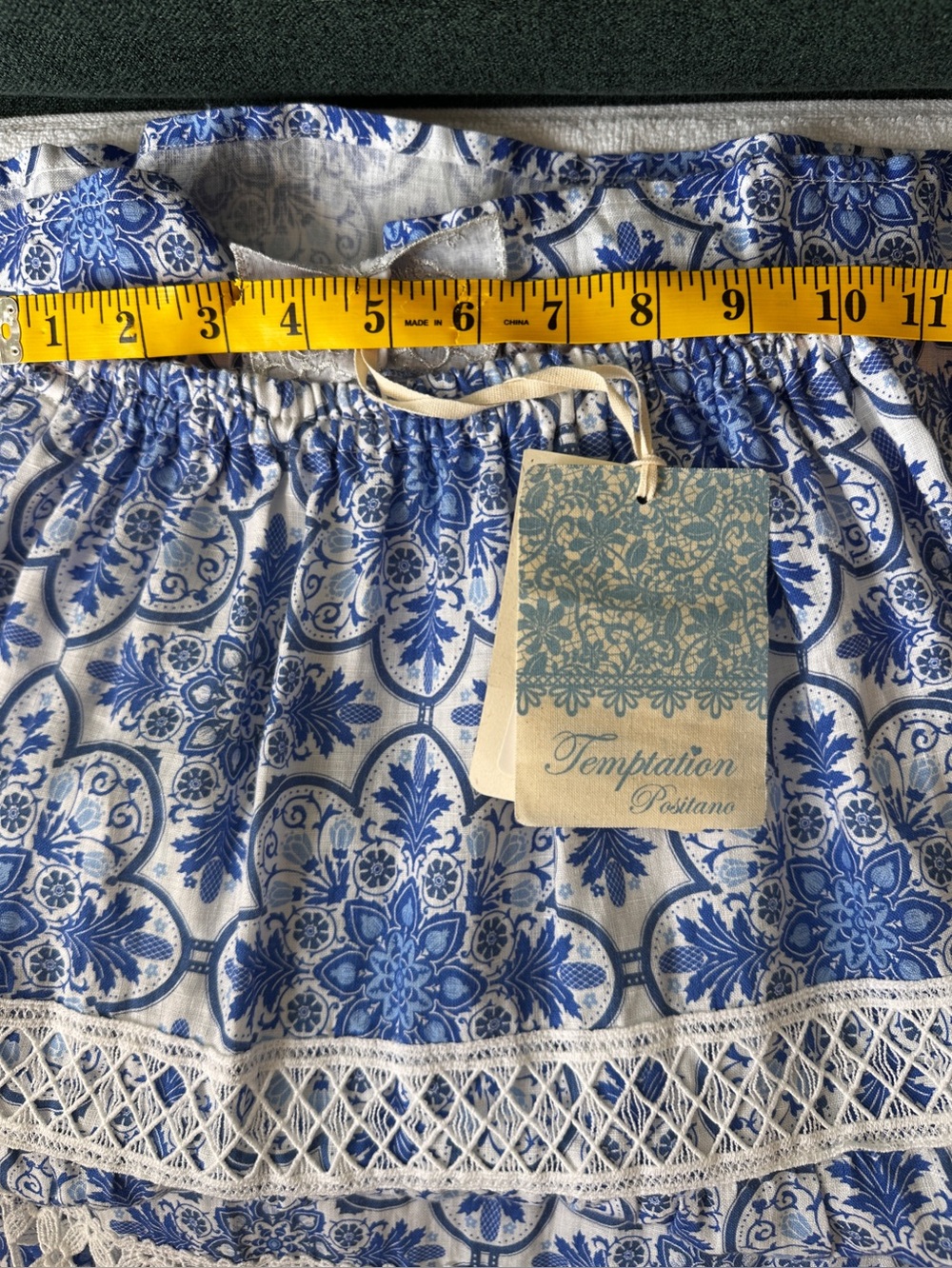 Temptation Positano Summer Blue Linen Maxi Skirt - Picture 8 of 12
